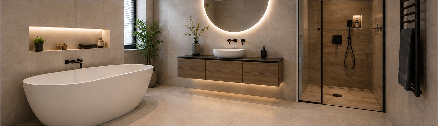 Modernes Badezimmer mit hochwertigen Fliesen